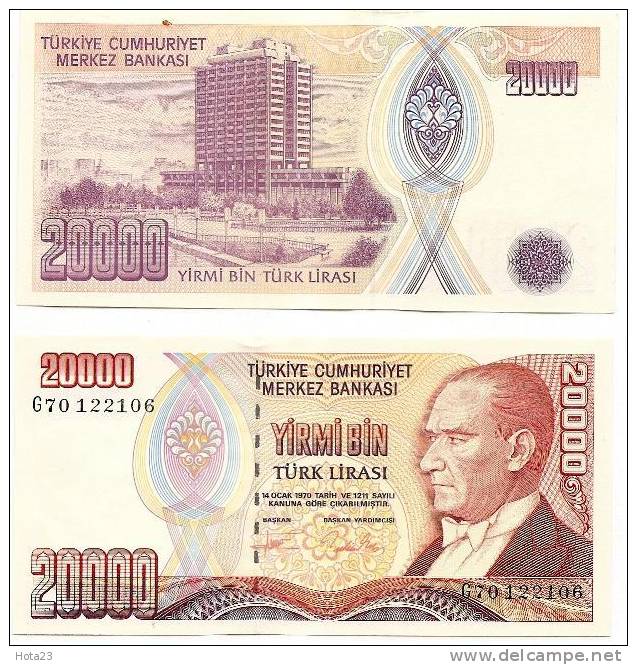 TURKEY - 20 000 LIRAS - 1970 Y - UNC - Turquia