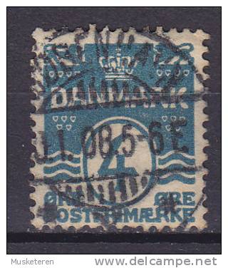 Denmark 1905 AFA 45    5 Ø Wellenlinien Waves ERROR Variety Inverted Watermark, Deluxe KJØBENHAVN Cancel !! - Errors, Freaks & Oddities (EFO)