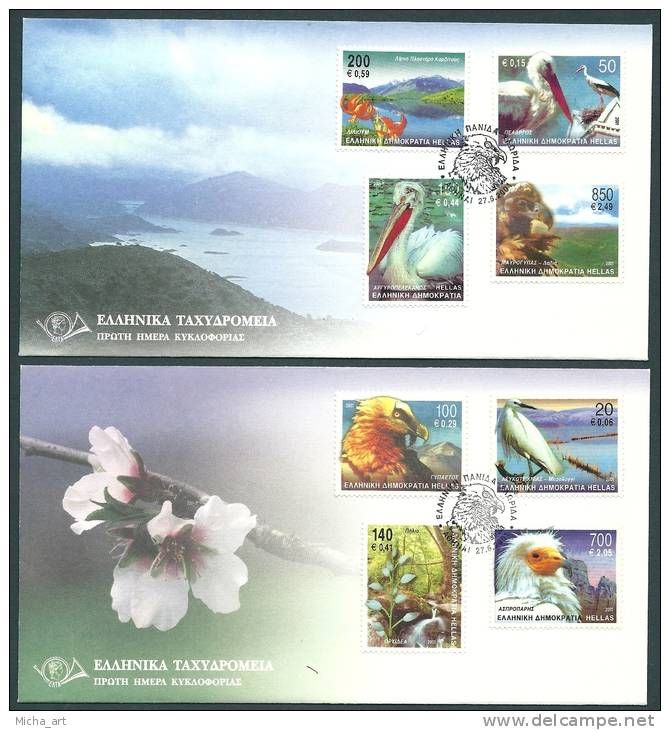 Greece 2001 Greek Flora And Fauna FDC - FDC