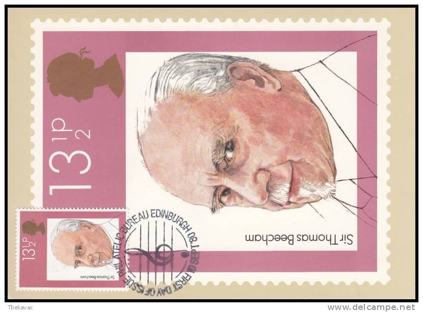 Great Britain 1980, Maximum Card "Sir Thomas Beecham" - Carte Massime