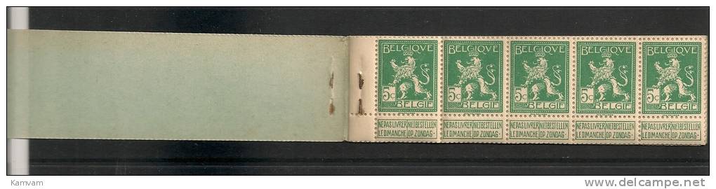 Belgie Belgique Carnet A11 1914 Cote 175€ , NSCH Agrafe Original - Origineel Nietje - 1907-1941 Alte [A]