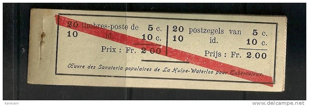 Belgie Belgique Carnet A10b 1914 Cote 175€ , ELECTRICITE - ENERGY CAR - NSCH Agrafe Original - Origineel Nietje - 1907-1941 Old [A]