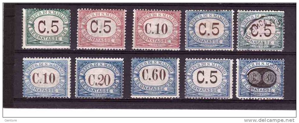 SAN MARINO 1897-1931 Selection Of Stamps For Tax  Mint  Hinged   And Cancelled - Portomarken