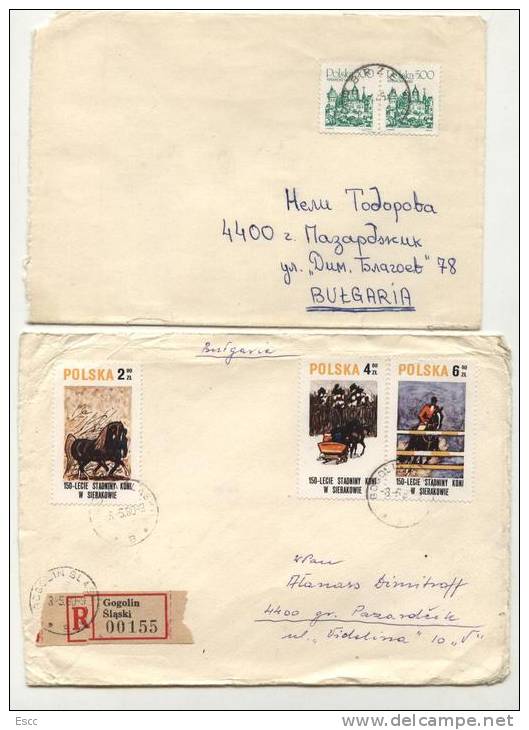 10 Mailed Covers (letters) With Stamps   From Poland To Bulgaria - Cartas & Documentos