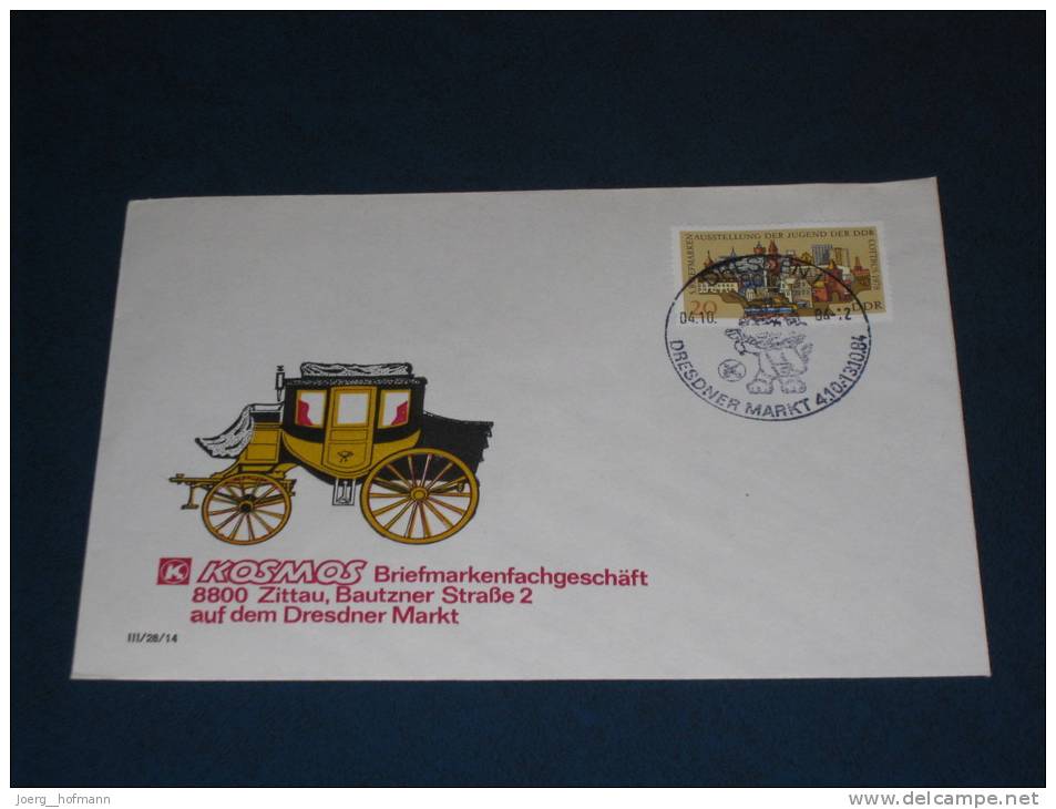 Brief Cover DDR Deutschland 1984 Dresdner Markt Postkutsche  Post Kutsche - Franking Machines (EMA)