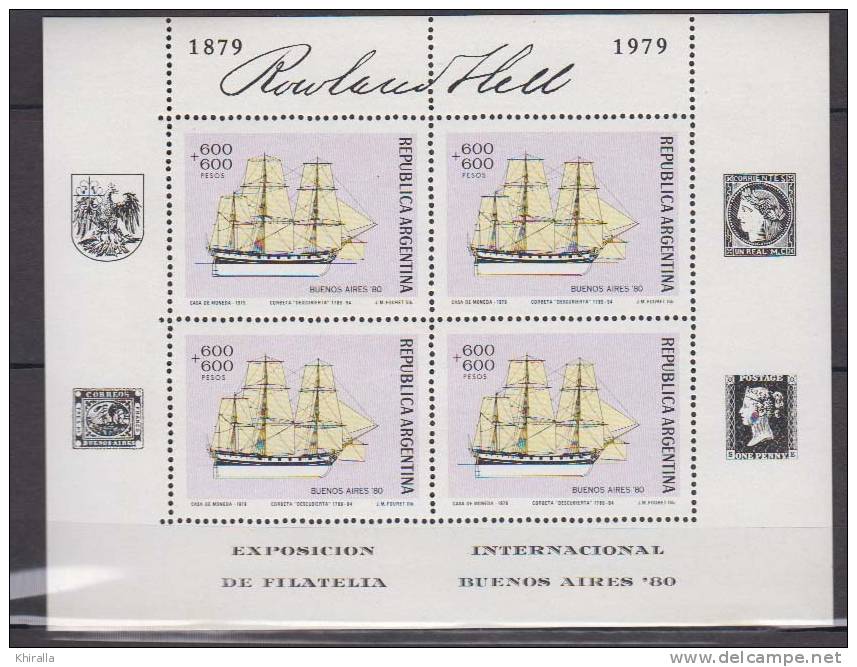 ARGENTINE    1979      N°  1185 / 1188   En Feuillet De Quatre    COTE   156€00     EUROS         ( 23 ) - Neufs