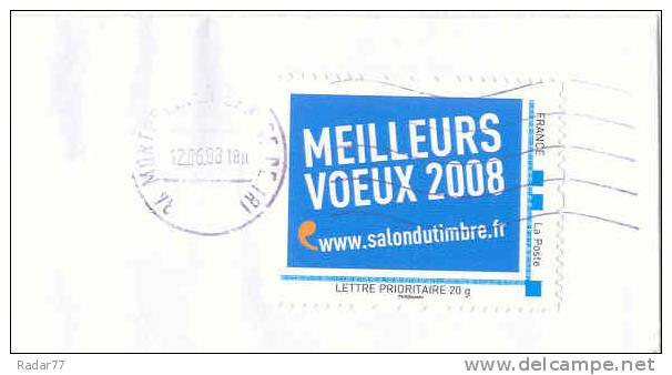 MonTimbramoi Meilleurs Voeux 2008 De Phil@poste Sur Lettre Entière - Sonstige & Ohne Zuordnung