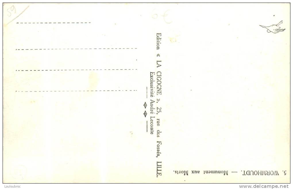 59 WORMHOUDT MONUMENT AUX MORTS - Wormhout