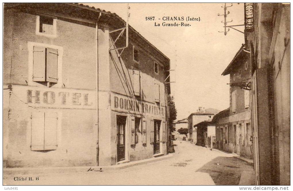 CPA - CHANAS (38)- L'Hôtel BONNIN Sur La Grande-Rue - Chanas