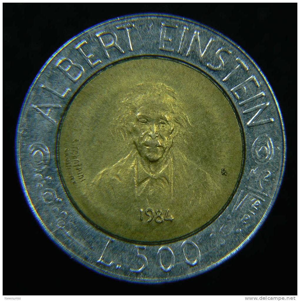 SAN MARINO 500 LIRE 1984 BIMETALLICA ALBERT EINSTEIN - San Marino