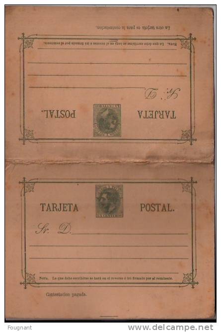 ESPAGNE-Entier Postal.avant 1900.Non écrit + Carte Retour. - 1850-1931