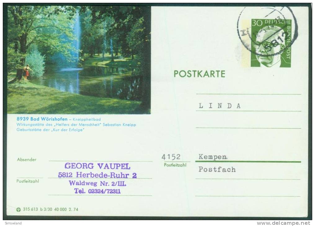 Bund BPK 1974 Mi: P 112 Serie  B3+4  5 Von 32 Karten (Bedarfspost) (&gt;weitere Bilder Innen - Postales Ilustrados - Usados