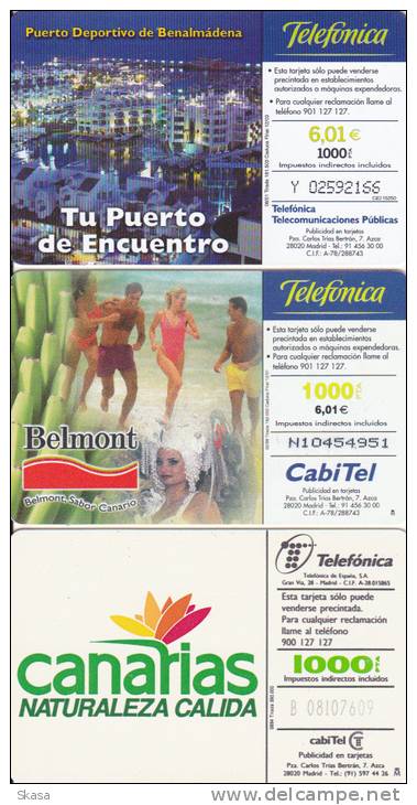 Espagne 3 Cartes Villes - Mer - Benalmadena - Belmont - Canarias - Sammlungen