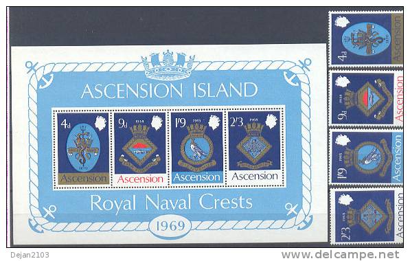 Great Britain Colony Ascension Coat Of Arms 1969 MNH ** - Ascensión