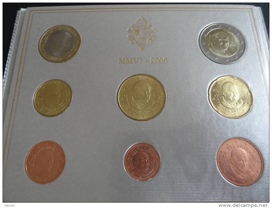 2006 - Coffret Vatican BU Complet Avec 8 Pièces De 2 Euro à 1 Cent - Vaticaanstad