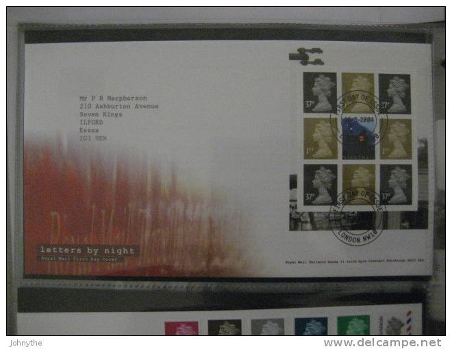 Great Britain 2004 Letters By Night Booklet Pane Fdc - 2001-10 Ediciones Decimales