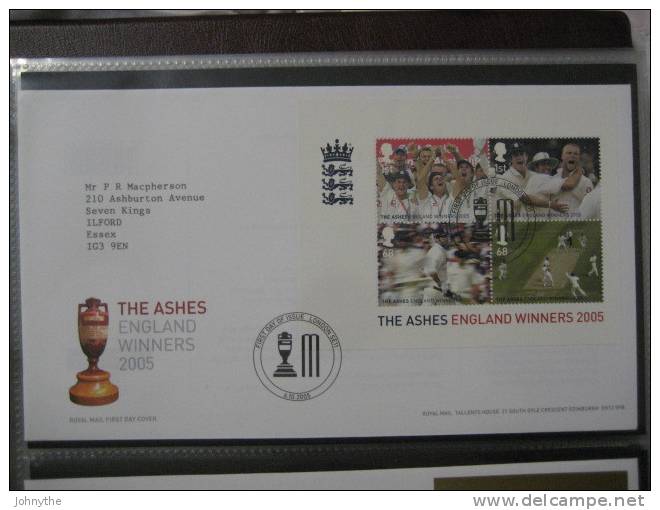 Great Britain 2005 The Ashes Minisheet Fdc - 2001-10 Ediciones Decimales