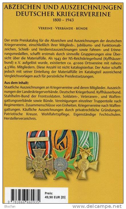 Abzeichen Kriegervereine in Deutschland Katalog 2013 new 50€ Nachschlagwerk Auszeichnungen bis 1943 catalogue of Germany