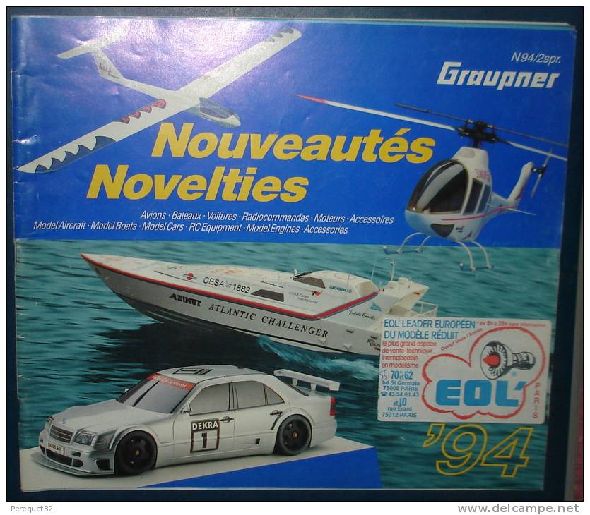 Catalogue NouveautésGRAUPNER 1994.83 Pages.Francais Et Anglais - Literature & DVD