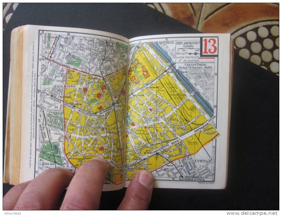 TARIDE Plan - Guide répertoire rues Paris pr arrondissements+ banlieues cartes Taride réf 315 bd Saint-Germain Paris-VI