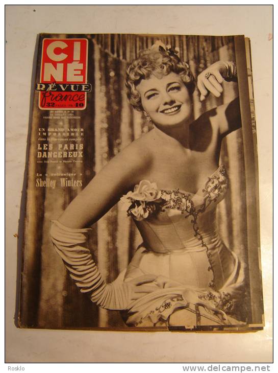 REVUE / CINE REVUE / N° 28  DE 1955 / SHELLEY WINTERS + JACK BUETEL AU DOS - Magazines