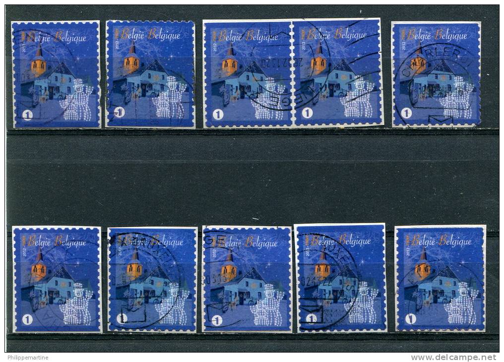 Belgique 2012 - Timbre De Fin D'année (o) Sur Fragment - Lot De 20 Timbres - Oblitérés