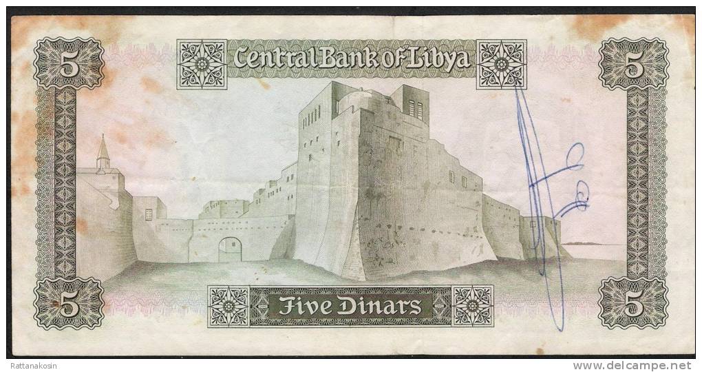LIBYA   P36b   5   DINARS   1972    FINE Writtings On Back NO P.h. ! ! - Libye