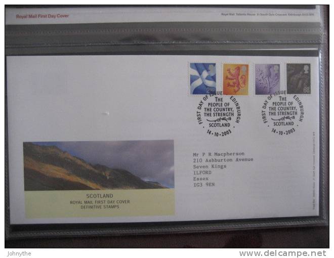 Great Britain 2003 Regional Definitives Scotland Fdc - 2001-2010 Dezimalausgaben