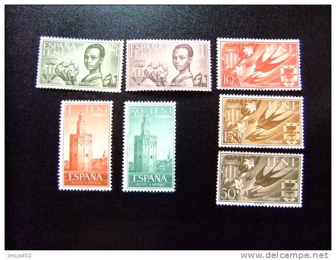 IFNI  1965   3 SERIES    Edifil Nº 142 / 144 + 193 / 194 + 198 / 199   Sellos Sin Goma - Ifni