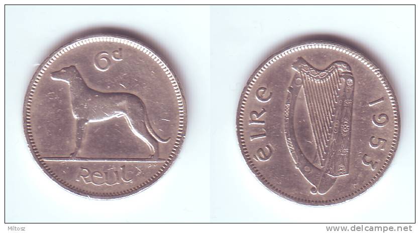 Ireland 6 Pence 1953 - Irlande