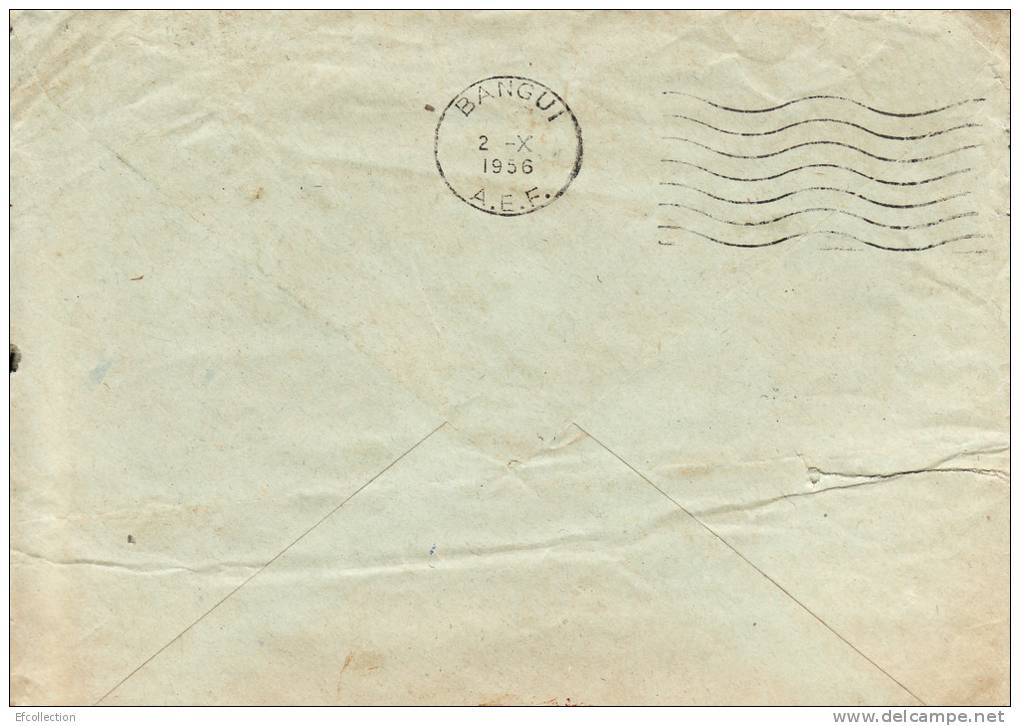 BANGASSOU Transit BANGUI OUBANGUI  AFRIQUE COLONIE LETTRE PAR AVION > FRANCE MARSEILLE MARCOPHILIE 2 SCANS - Lettres & Documents
