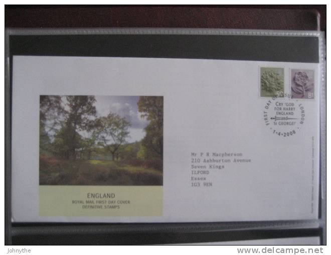 Great Britain 2008 Regional Definitives England  Fdc - 2001-2010. Decimale Uitgaven