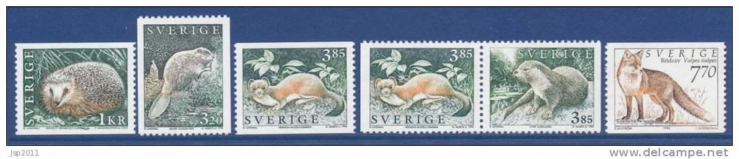 Sweden 1996 Facit # 1940-1944. Wild Animals 3,  Set Of 6, See Scann, MNH (**) - Neufs