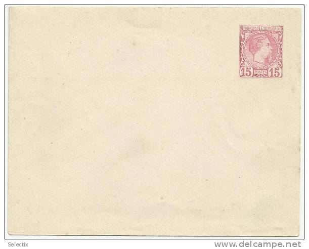 Monaco 1890 Postal Stationery Envelope Cover - Covers & Documents