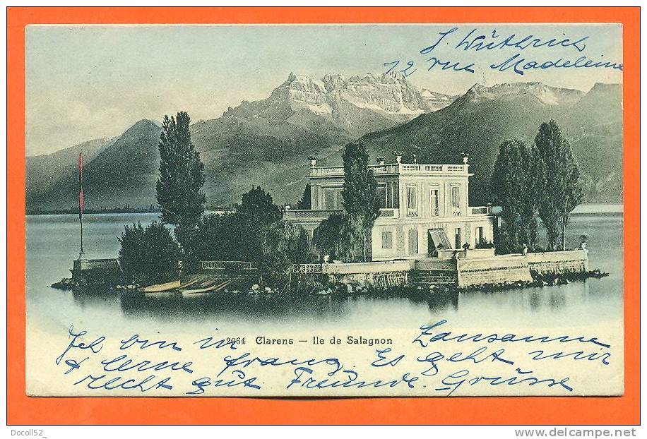 Suisse - Clarens  "  Ile De Salagnon  " Carte Precurseur - Agno