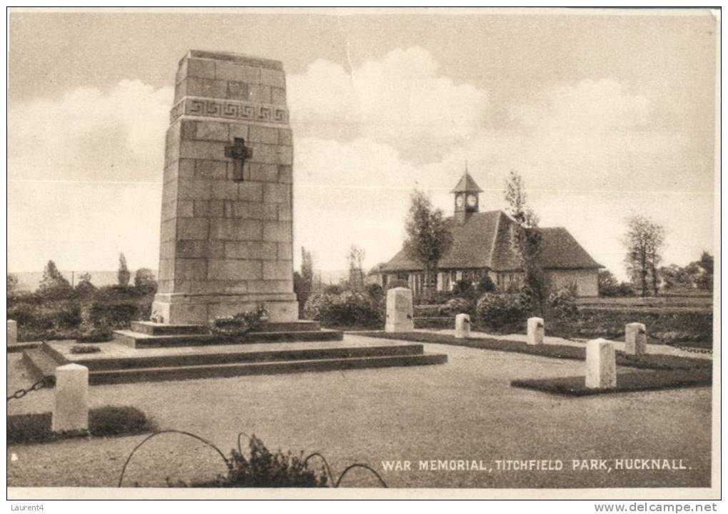 (909) Very Old Postcard - Carte Ancienne - UK - Hucknall War Memorial - Altri & Non Classificati