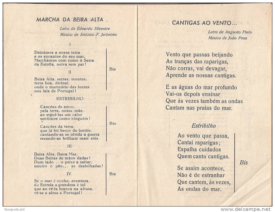 Figueira Da Foz - Canções Do Rancho Das Rosas, 1947. Coimbra (3 Scans) - Poésie