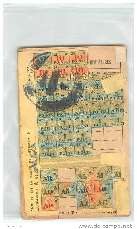 CARTE DE VETEMENTS ET ARTICLES TEXTILES 1945 VALENCIENNES VOIR LES 4 SCANS R2 - Historische Documenten