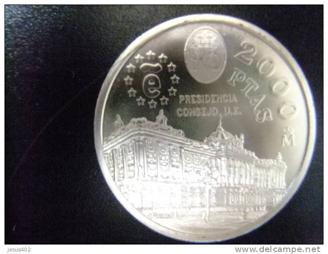 MONEDA DE 2000 PESETAS DE PLATA DEL AÑO 1995 PRESIDENCIA CONSEJO EUROPEO (con Estuche Original ) - 2 000 Pesetas