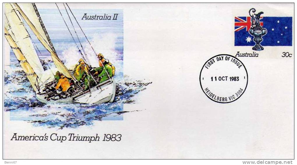 AUSTRALIA Australie 1983 America'cup Triumph FDC - Enteros Postales