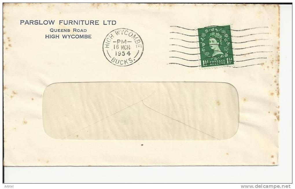 INGLATERRA CC HIGH WYCOMBE 1954 SELLO WILDING - Timbres Personnalisés