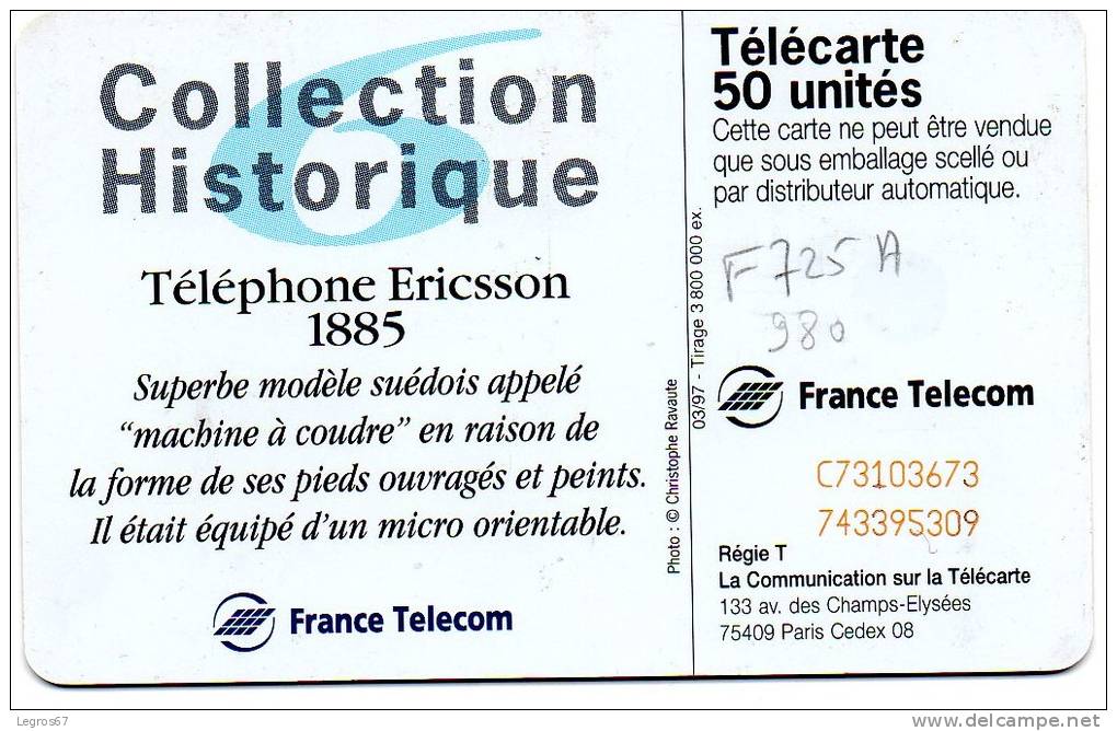 F 725 A 980 ERICSSON COLL. HIST. 6 - 1997