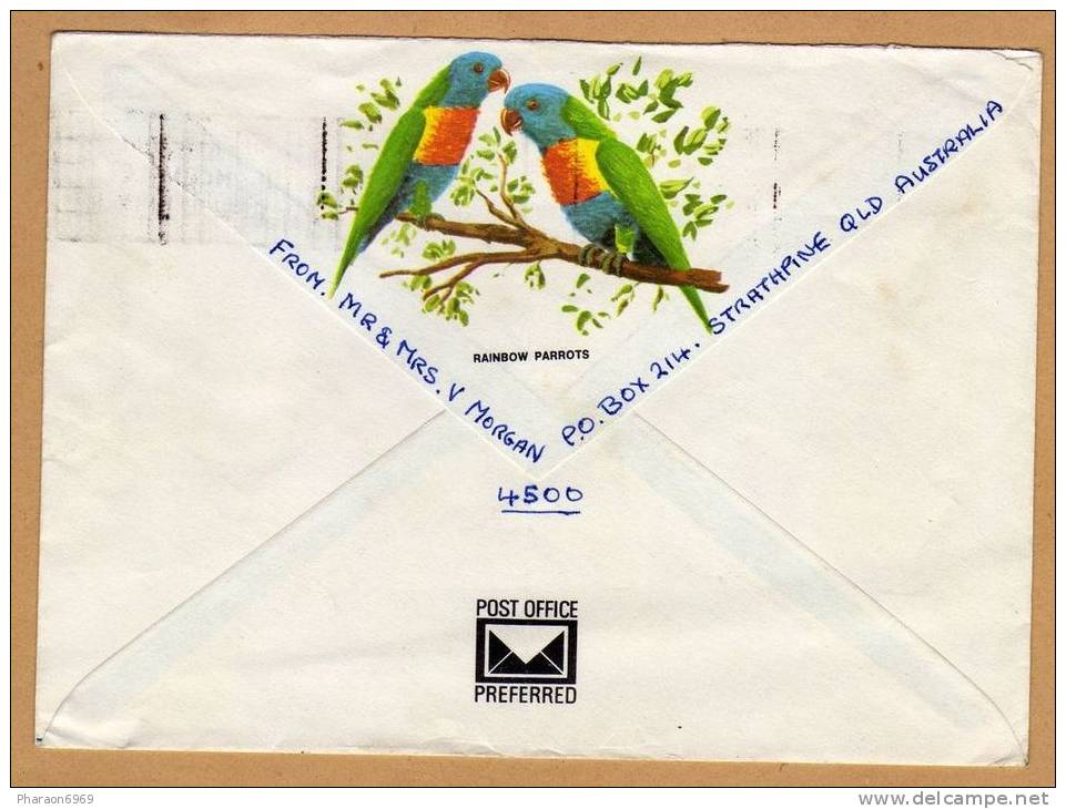 Enveloppe AIr Mail Greetings From Gold Coast Strathpine To Lambourn Berkshire England Oiseau - 2 Scans - Storia Postale