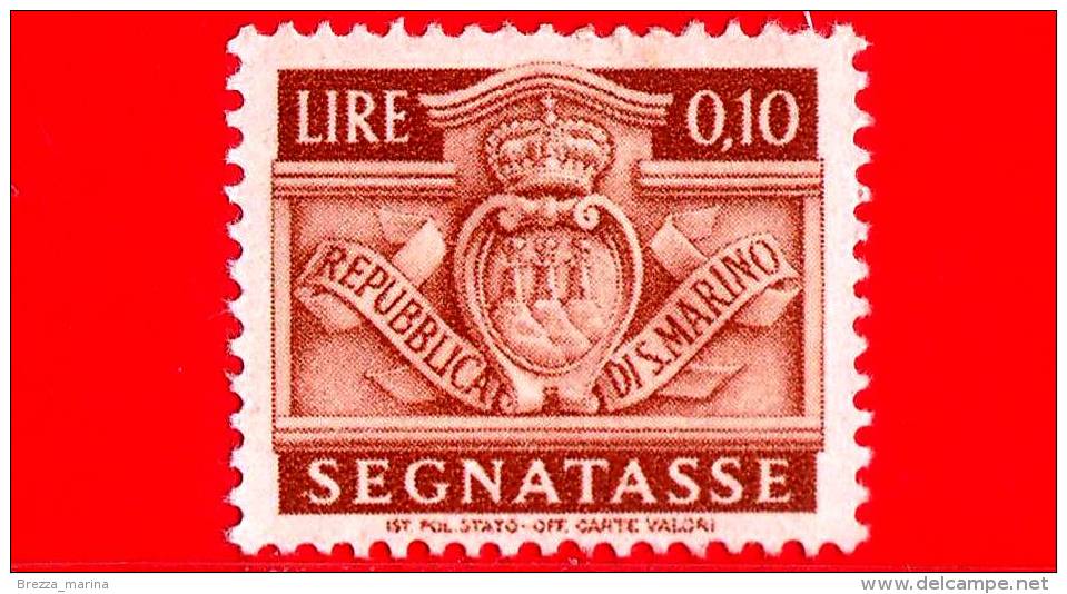 SAN MARINO - 1945 - Nuovo - Stemma - Segnatasse - 10 C. • Stemma Di San Marino - Portomarken