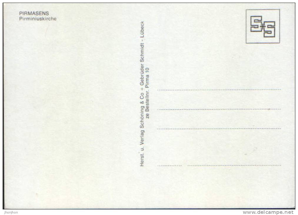 Deutschland-Postkarte Unbenutzt-Pirmasens-Pirminikirche-2/ Scans - Pirmasens