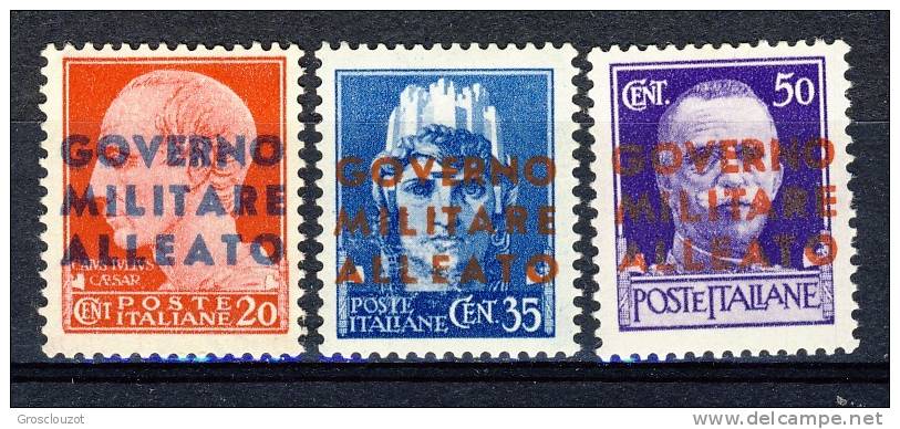 Occupazione Alleata Napoli 1943 SS 2 N. 10 - 12 MNH - Anglo-american Occ.: Naples