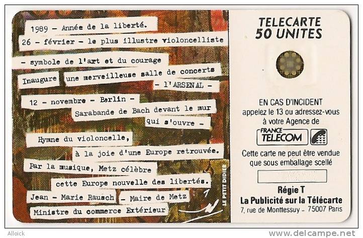 F117 Rostropovitch De L'Arsenal De Metz Neuve Dans Son Livret Officiel De 4 Pages Neuf Dont Dédicace Imprimée - 1990