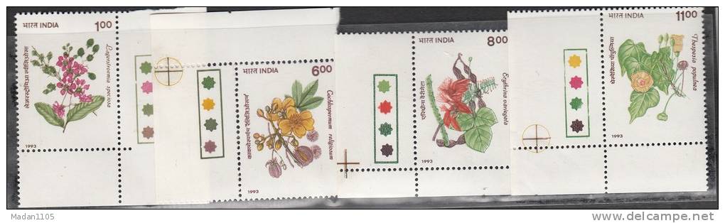 INDIA 1993 Indian Flowering Trees, 4 Values, Complete Set, With Traffic Lights, MNH(**) - Unused Stamps