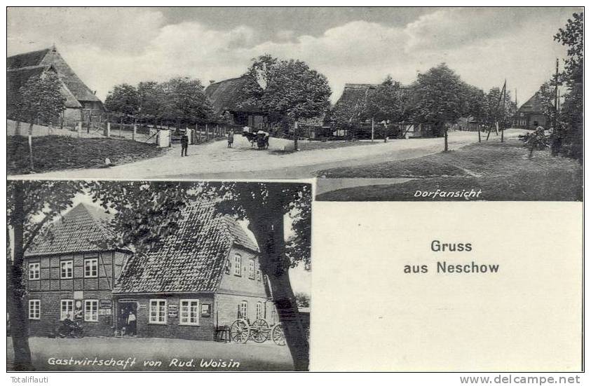 Gruss Aus Neschow Bei Rehna Gasthof Rud Woisin Bahnpost Z. 308 24.11.1934 TOP-Erhaltung - Grevesmuehlen