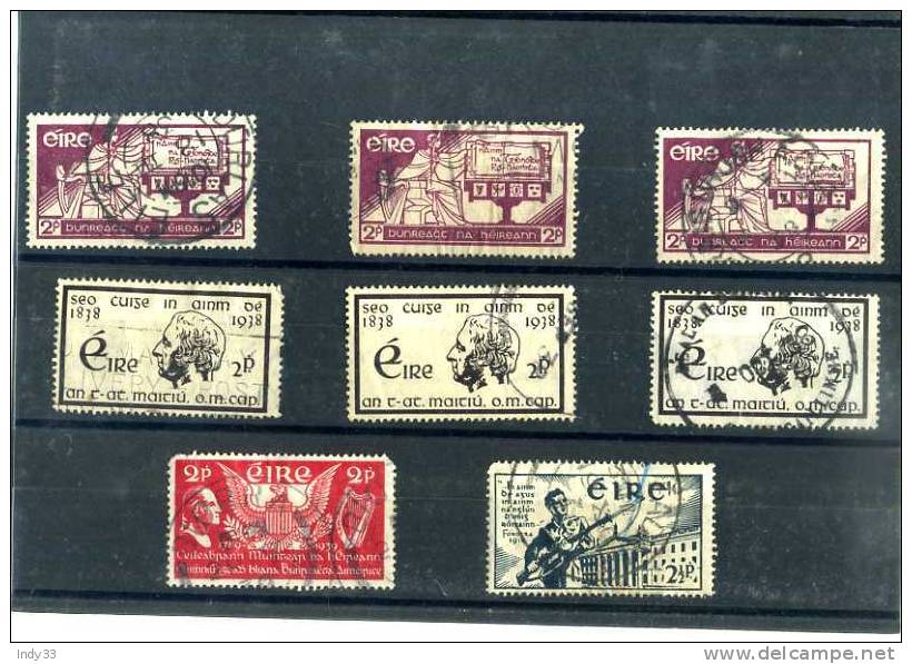 - IRLANDE 1937/41 . SUITE DE TIMBRES OBLITERES . - Used Stamps